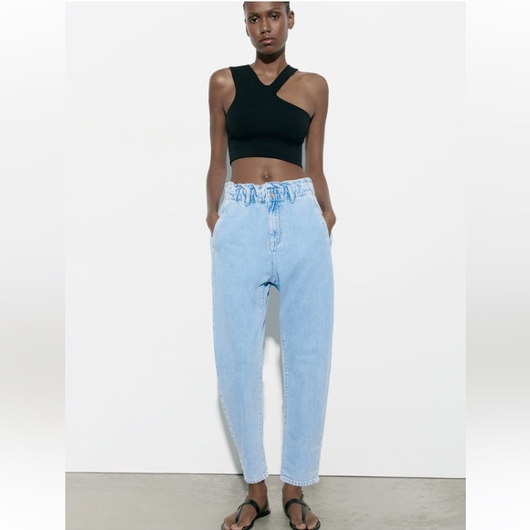 Zara high waist paper bag jeans - Picture 1 of 3
